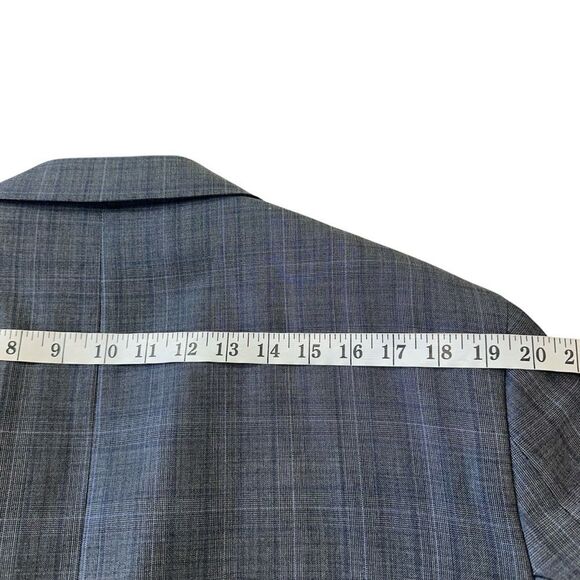 Jos A. Bank Reda Wool RESERVE Blue Grey Glen Check Tailored Fit Sports Coat 46S - Picture 7 of 13